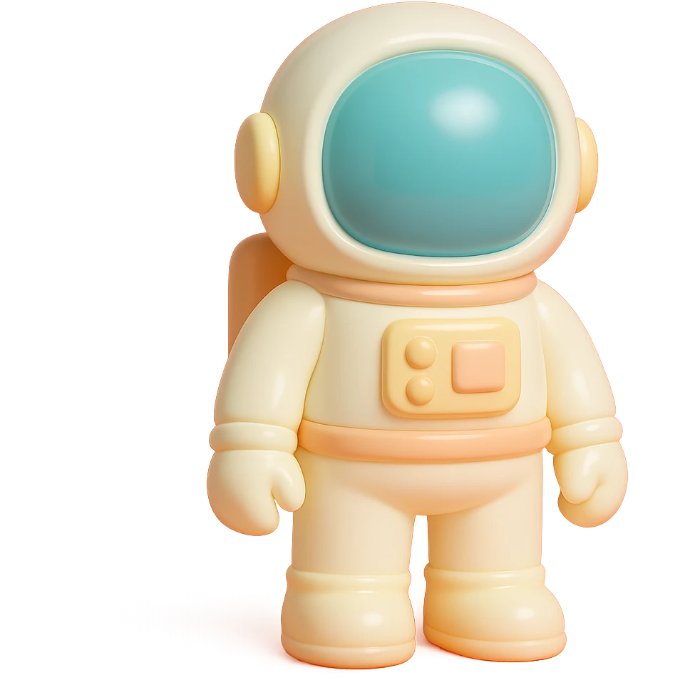 astronaut in classic white suit, standing pose emoji