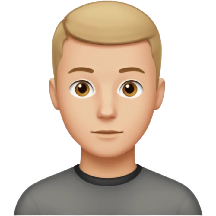 dark blonde hair white man 20 year old. Short buzz hair emoji
