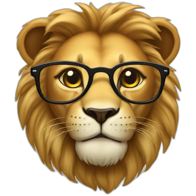 lion with glasses emoji