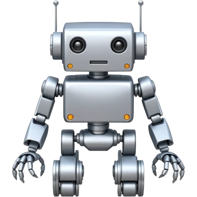 completely symetrical 4 legged robot. center square with leg extending from each corner emoji