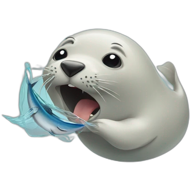 Seal eat fish emoji