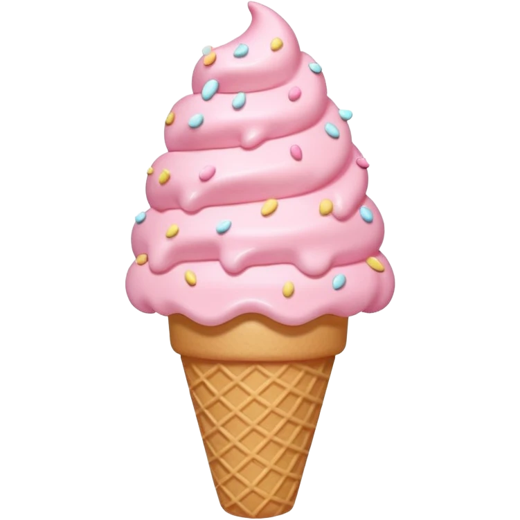 Hello Kitty inspired ice cream cone, with tiny star sprinkles emoji