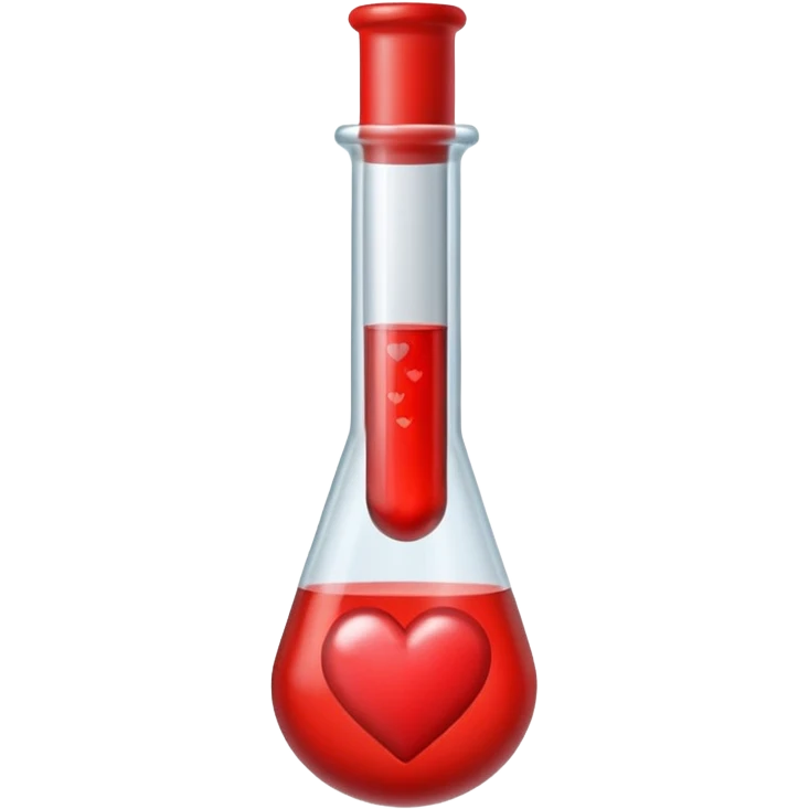 test tube with a small heart inside emoji