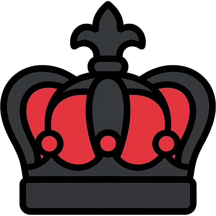 black crown with red jewels emoji