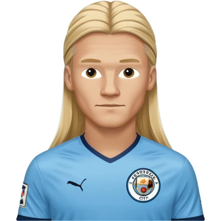 Erling Haaland long hair doing the lotus Manchester city  emoji