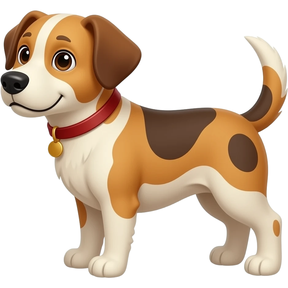 make a dog using a float, make it in an emoji style emoji