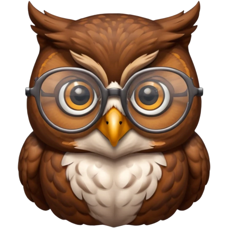 magic owl with glasses and emoji