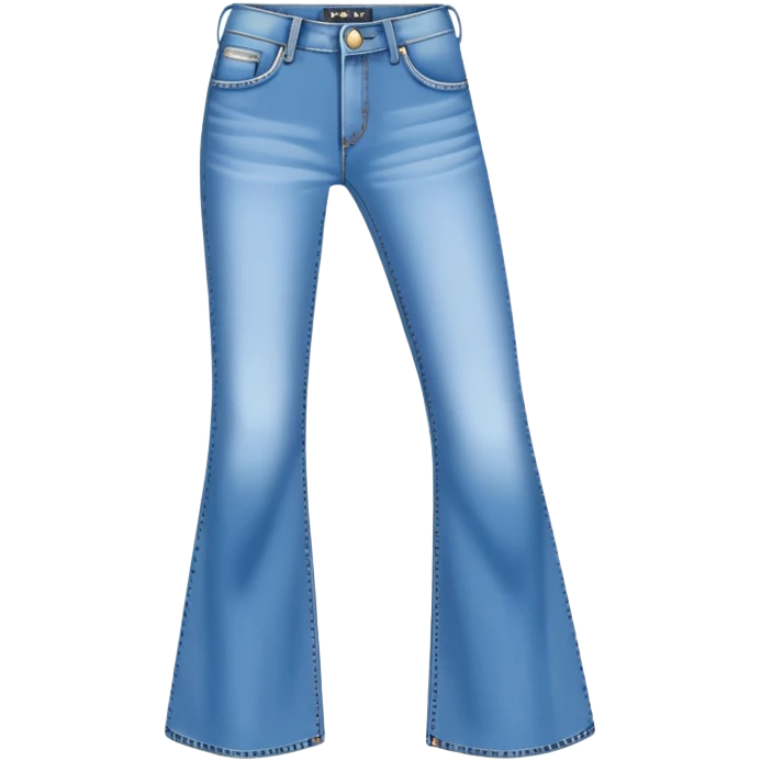 Y2K low rise flared jeans emoji