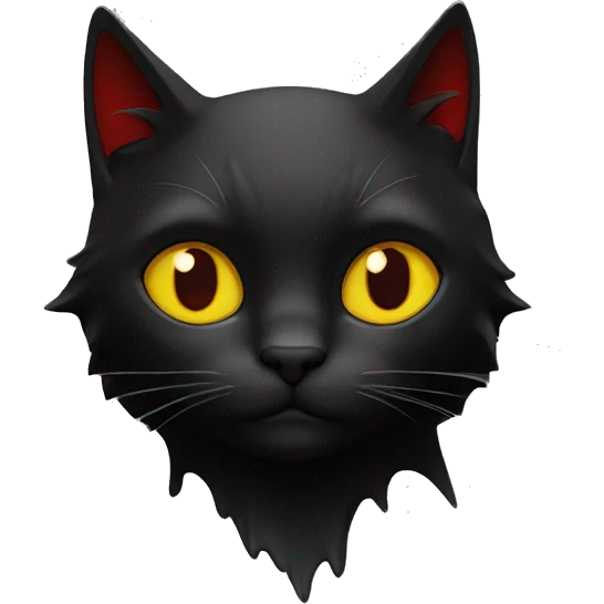 Chat noir avec œil rouge  emoji