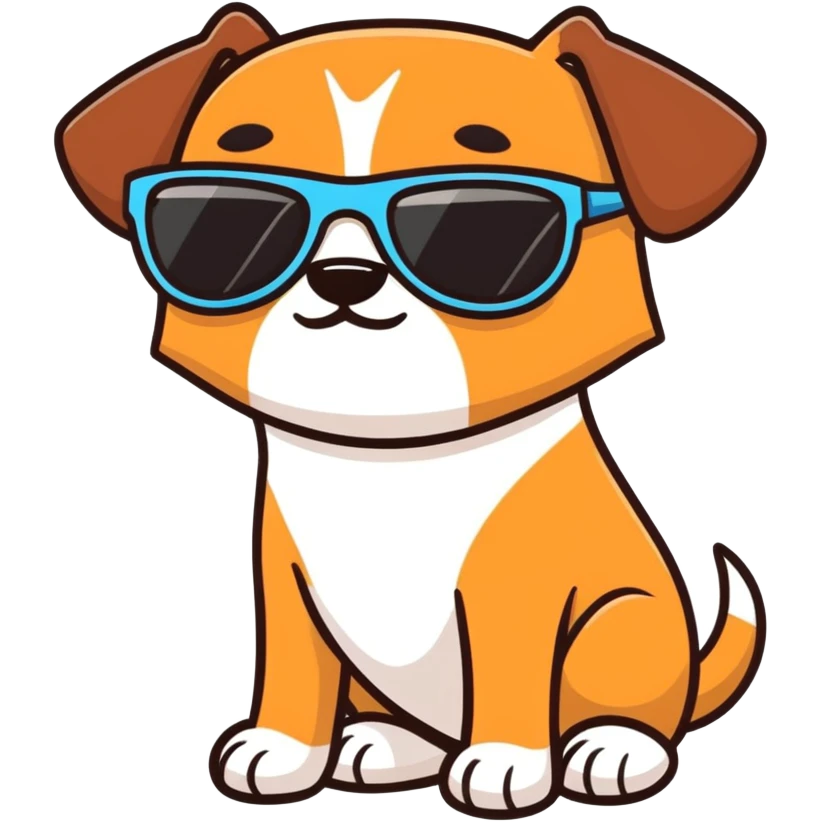 Brown Dog with sunglasses on  emoji