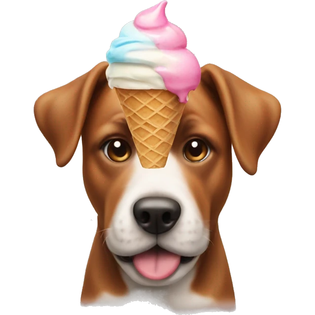 a dog with an ice cream head emoji
