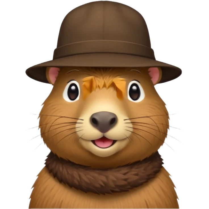 Make me a capybara in a hat like number 3 emoji