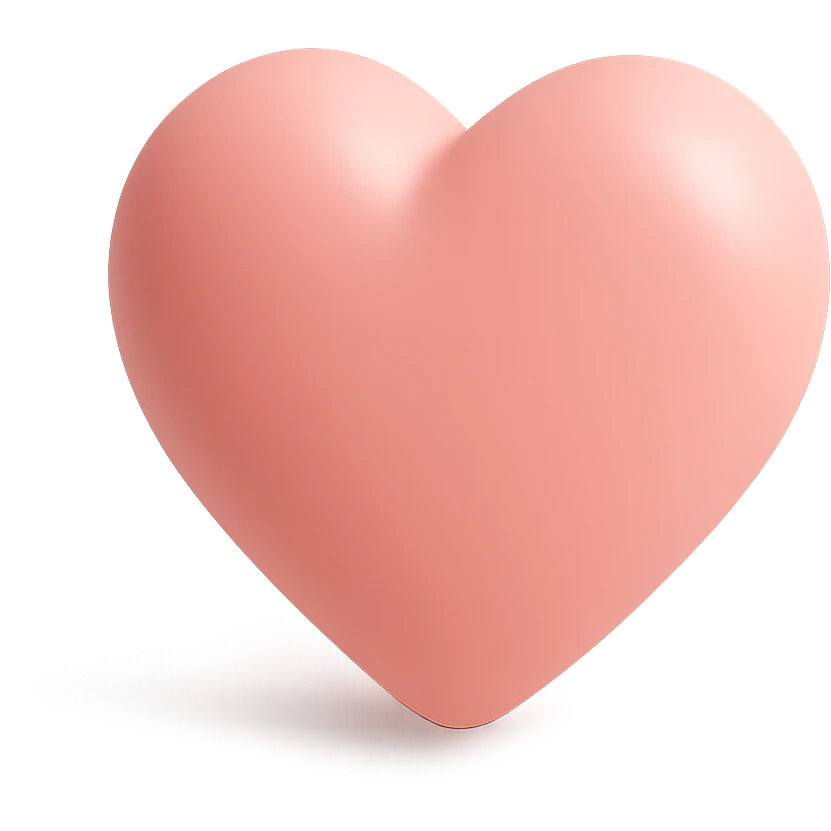 minimalist 3D poly icon of a heart emoji