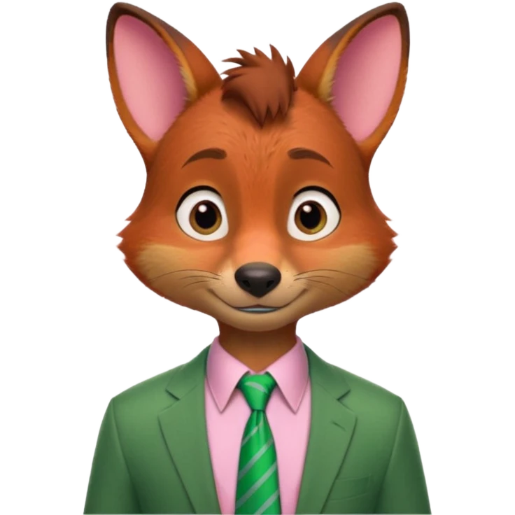 Nick Wilde (pink shirt, green tie, no suit) from the Zootopia Disney movie emoji