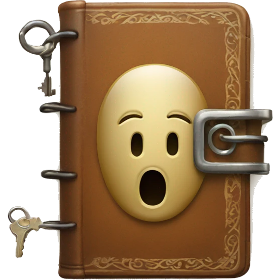 vintage diary with lock and key emoji