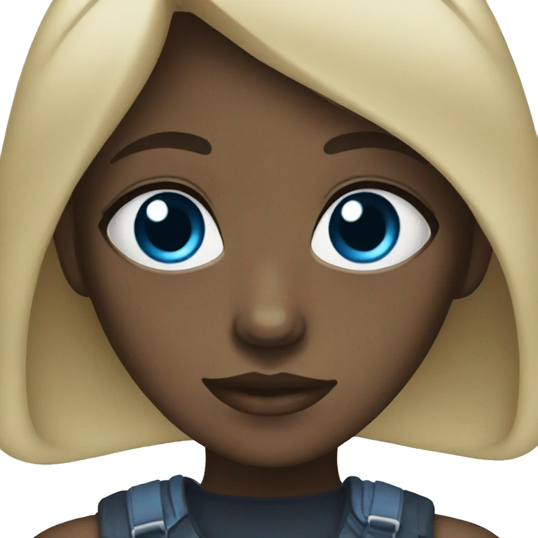 dark girl blue eyes emoji