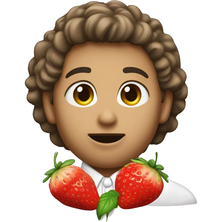 Un hámster con una fresa emoji