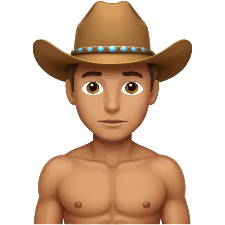 Topless cowboy emoji