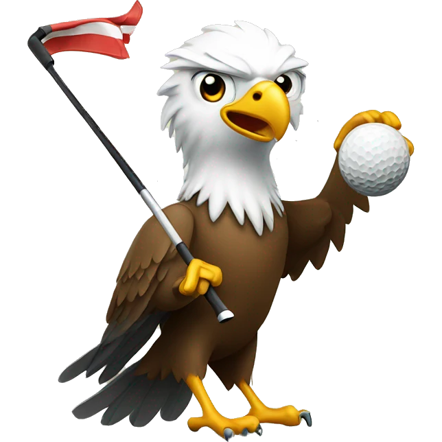 Eagle playing golf celebrating  emoji