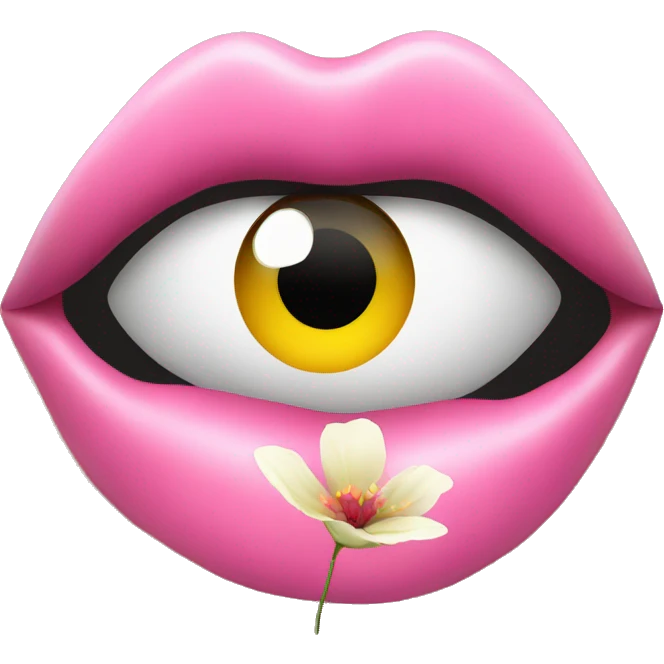lips and flower emoji