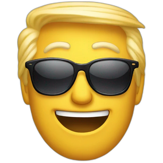 Trump laugh with sunglasses  emoji