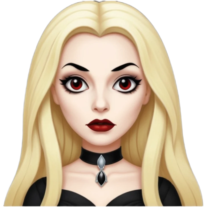 Vampira with long blonde hair emoji