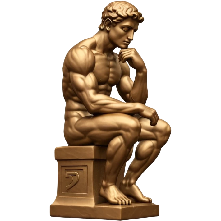 La estatua del pensandor emoji