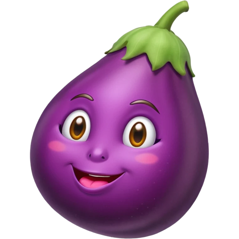 une aubergine avec de grandes lèvres roses posées dessus. emoji