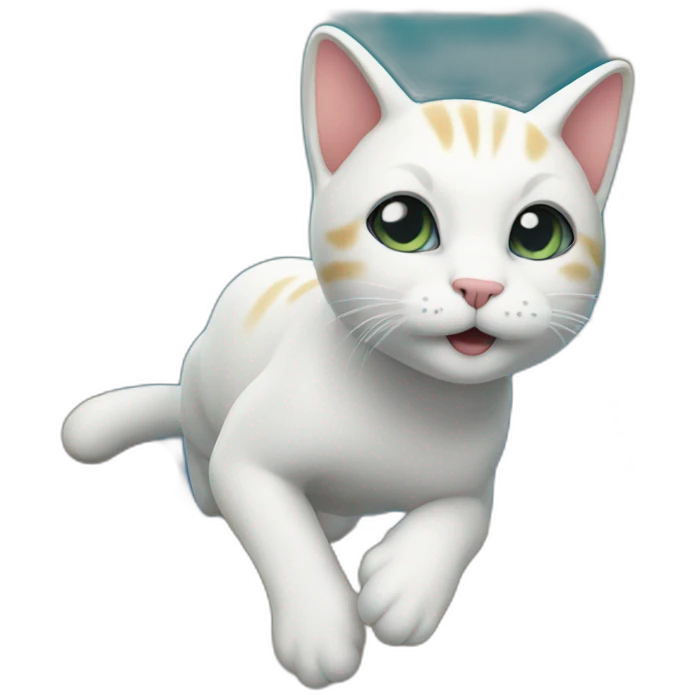 a cat diving emoji