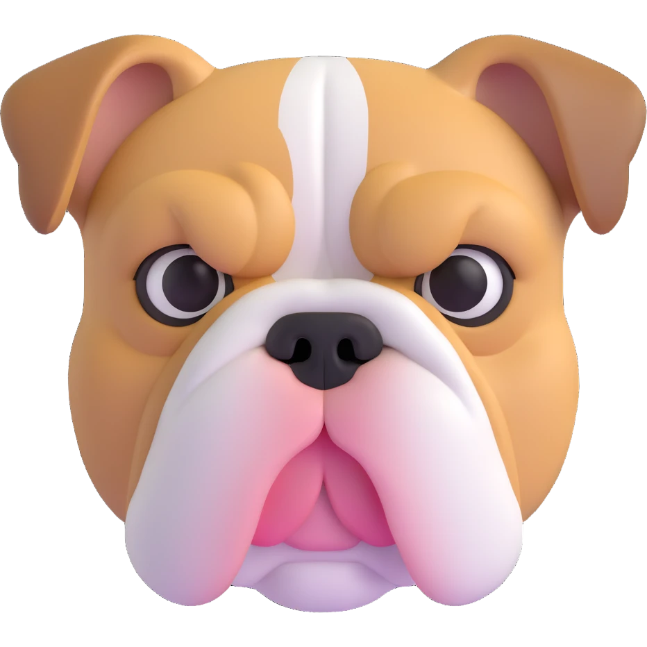 detailed bulldog face emoji