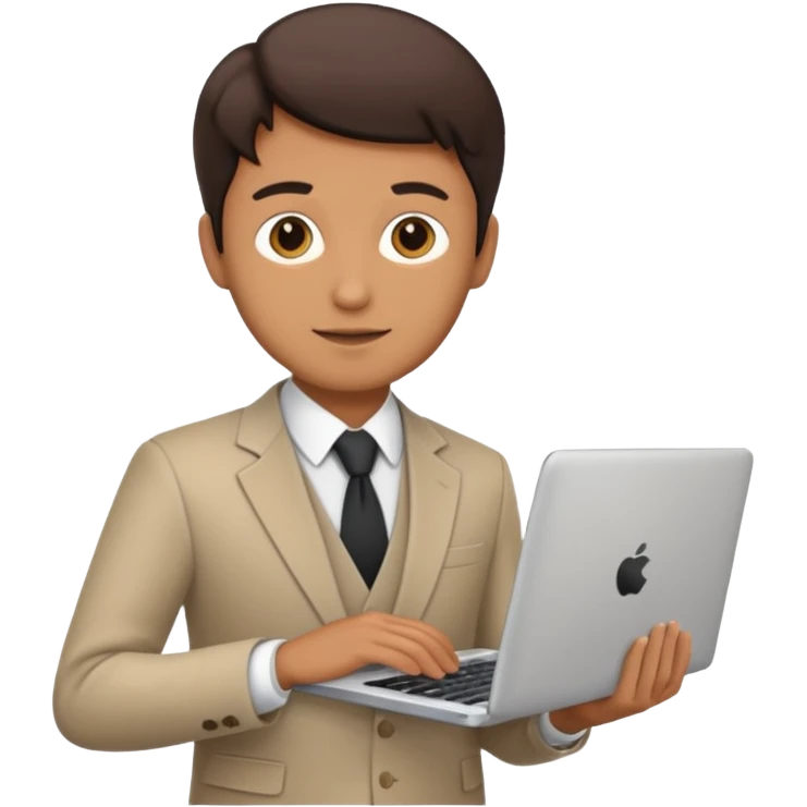 A DEVELOPER WITH A laptop, USING FORMAL CLOTHES emoji
