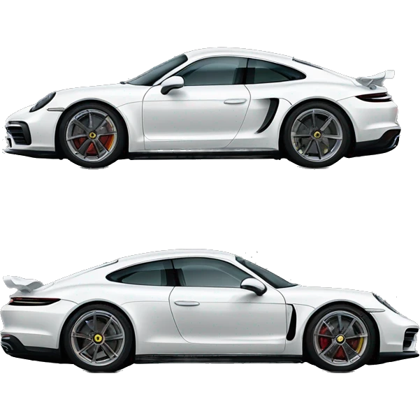 White porshe taycan turbo s from the side perspective  emoji
