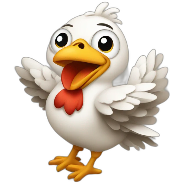 a chicken sitting on a plane emoji