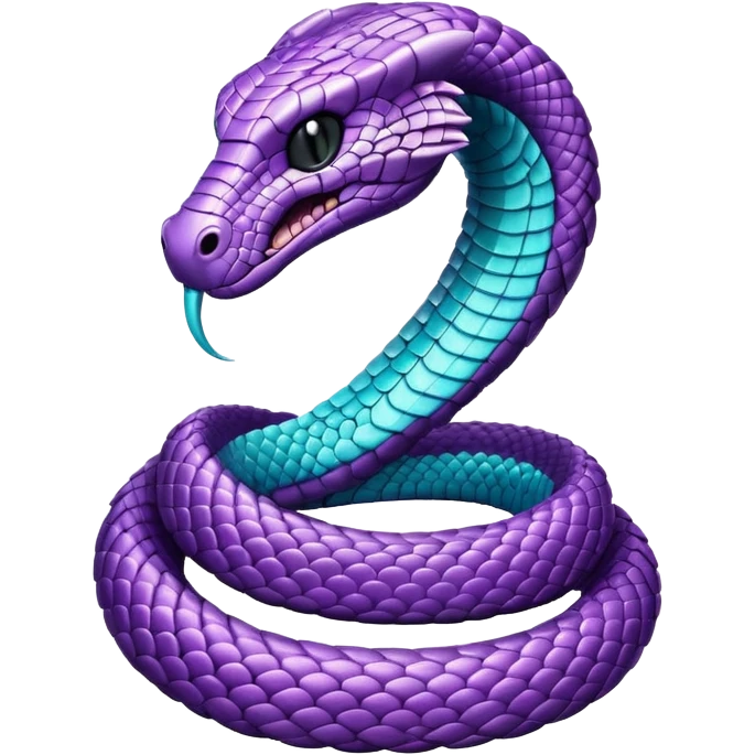 glitter purple and cian cobra emoji