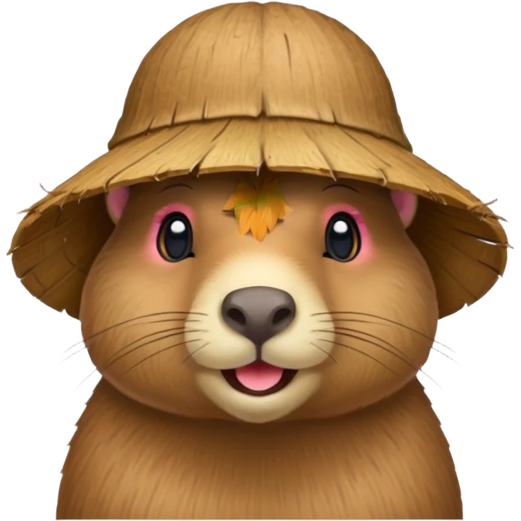 capybara with coconut shell hat emoji