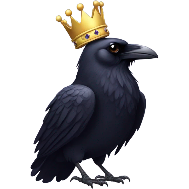 Raven with a crown emoji