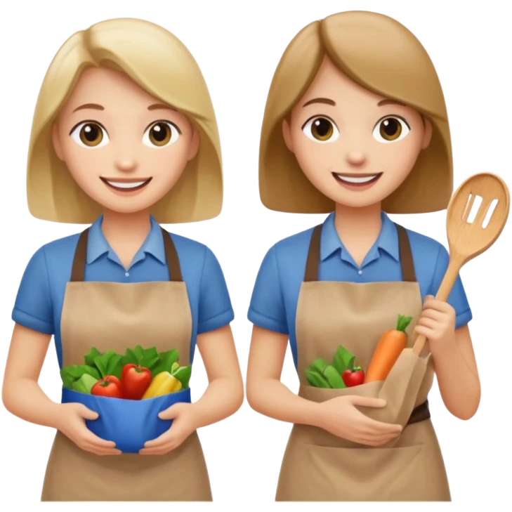 caucasian students bagging groceries emoji