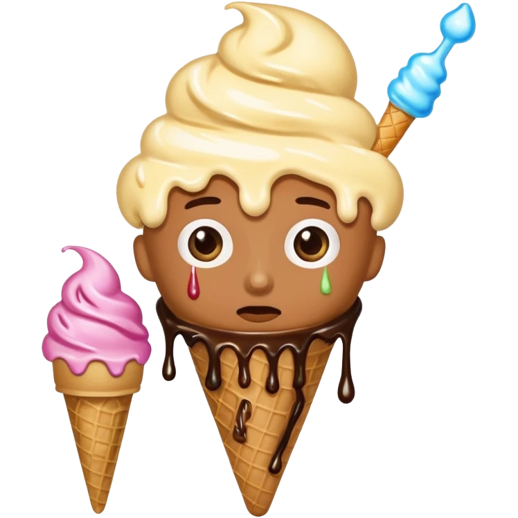 A person getting a ice cream but the ice cream is corrupted  emoji