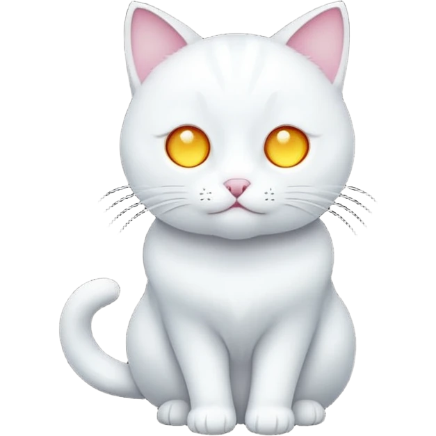 white cat luminous emoji