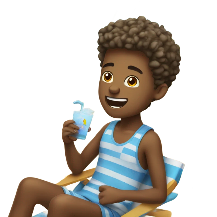 boys enjoying beach day sunny  emoji