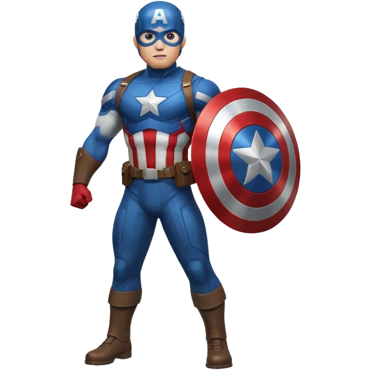 Captain America, classic costume, shield, heroic pose emoji