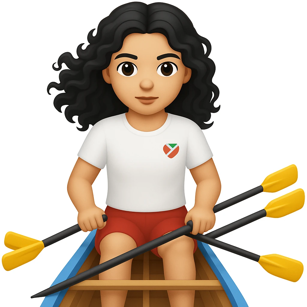 Make the girl's outfit red shorts and a white short-sleeved t-shirt in the style of apple style emojis emoji