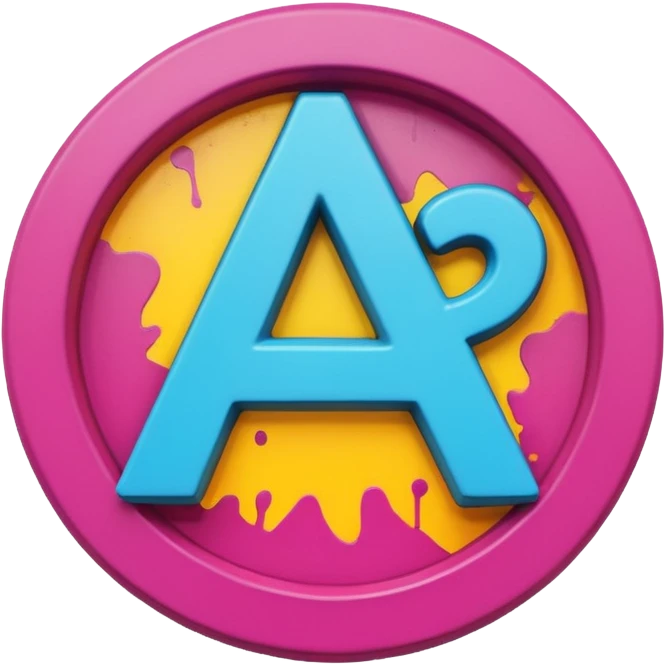 A 3D cartoon graffiti-style anarchy “A” inside a circle, rough texture, dark background, Memoji-style. emoji