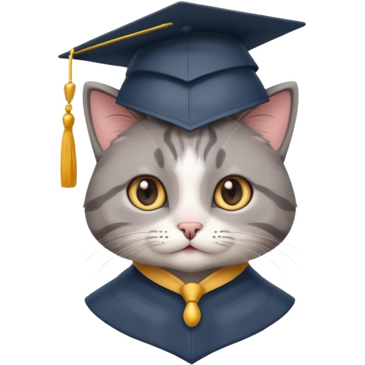 кот со шляпой выпускника emoji