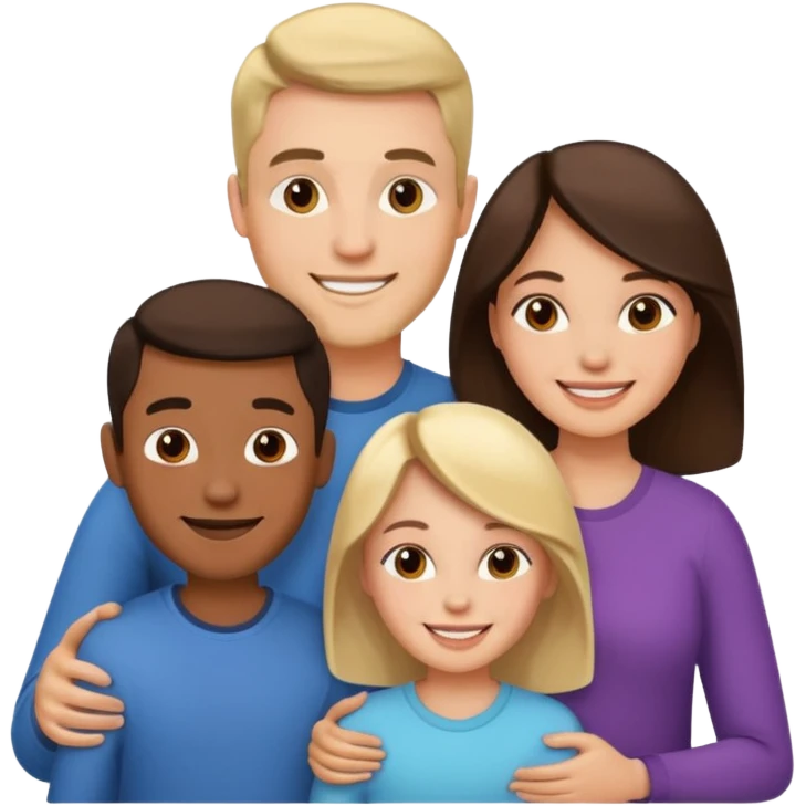 man and woman couple with 2 kids emoji