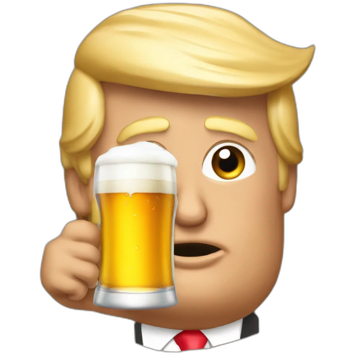 Donald trump buvant une biere emoji