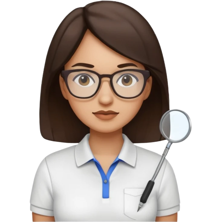 architect woman light skinned dark brown hair in WHITE POLO emoji