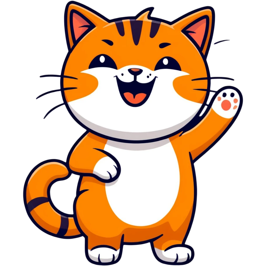 Orange cat laughing loudly  emoji