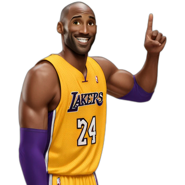 Kobe Bryant points his finger up in warning emoji