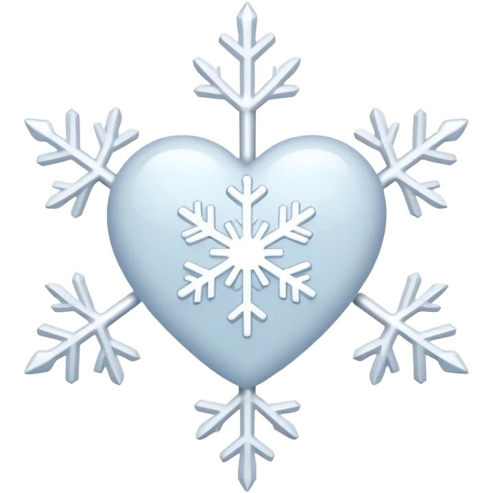 white heart with a snowflake emoji